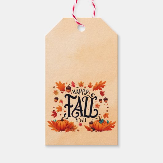 Étiquettes-cadeau Happy Fall Y'all classique (Devant)