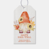 Étiquettes-cadeau Happy Fall Y'All Gnome Pop By (Devant)