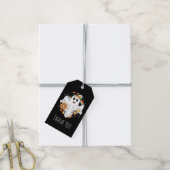 Étiquettes-cadeau Happy Ghost Retro Hippie Vibe Merci (Avec de la ficelle)