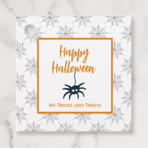Étiquettes Cadeau Happy Halloween araignée cobweb pas de truc juste