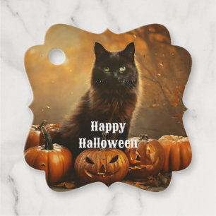 Étiquettes Cadeau Happy Halloween Black Cat Collection