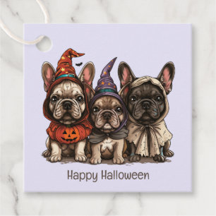 Étiquettes Cadeau Happy Halloween Bulldogs français
