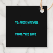 Étiquettes Cadeau Happy Halloween neon bleu spiderweb noir (Dos)