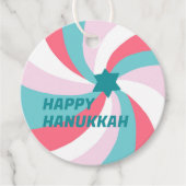 Étiquettes Cadeau HAPPY HANOUKKA Modern Star de David Custom (Devant)