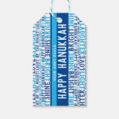 Étiquettes-cadeau Happy Hanukkah souhaite AIMER rire léger Funky (Devant)