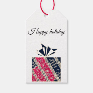 Étiquettes-cadeau Happy holiday tags, shiny personnalisée
