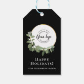 Étiquettes-cadeau Happy Holidays Modern Wreath Custom Logo d'entrepr (Dos)