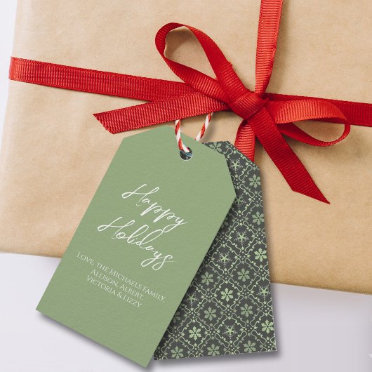 Étiquettes-cadeau Happy Holidays Simple Minimalist Script Snowflake