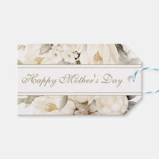 Étiquettes-cadeau Happy Mother's Day  Vanilla cream floral script