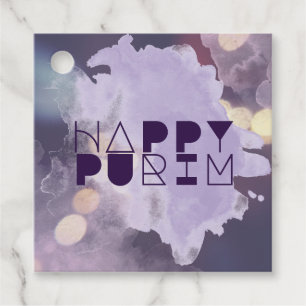 Étiquettes Cadeau HAPPY PURIM en violet
