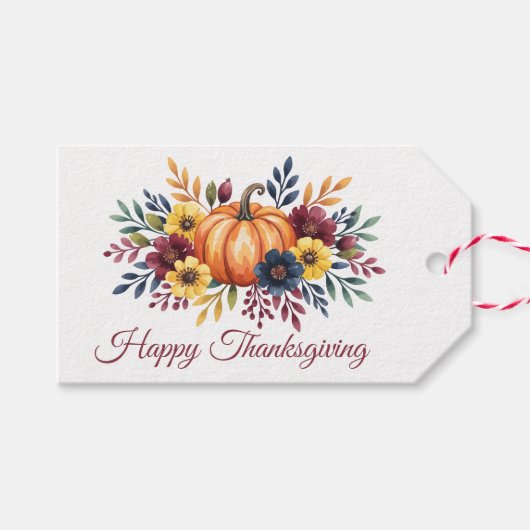 Étiquettes-cadeau Happy Thanksgiving (Devant (Horizontal))