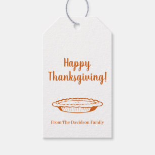 Étiquettes-cadeau Happy Thanksgiving pumpkin pie custom name favor