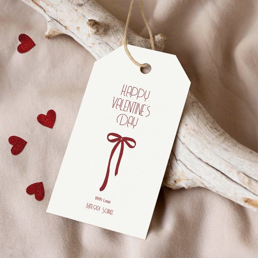Étiquettes-cadeau Happy Valentine’s Day – Minimal Ribbon Bow