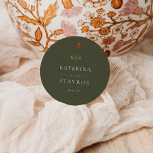 Étiquettes Cadeau HARMONIE Mariage vert olive