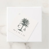 Étiquettes Cadeau Havana Palm Mariage Monogramme & Date (En situation)