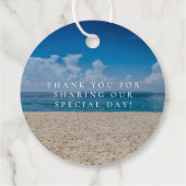 Étiquettes Cadeau Hawaii Beach Photo Aloha Destination Mariage (Dos)