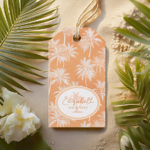 Étiquettes-cadeau Hawaiian Palm Tree Silhouette Motif Tacao ID1093