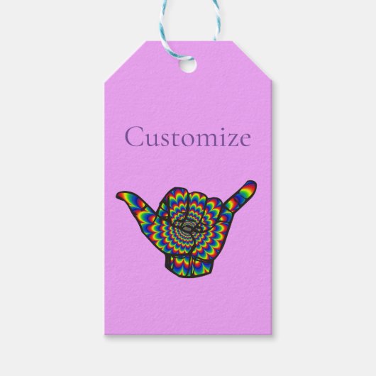 Étiquettes-cadeau Hawaiian Shaka Psychedelic Thunder_Cove (Devant)