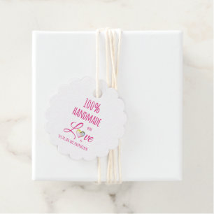 Étiquettes Cadeau Heart 100% Quote for Craft Articles in Hot Pink