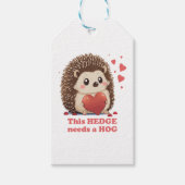 Étiquettes-cadeau Hedge Nedge Doit Hog Cute Hedgehog Valentines Day (Devant)