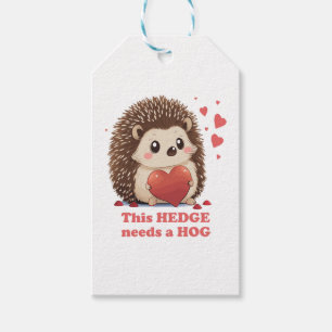 Étiquettes-cadeau Hedge Nedge Doit Hog Cute Hedgehog Valentines Day