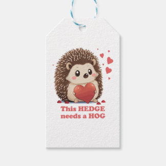 Étiquettes-cadeau Hedge Nedge Doit Hog Cute Hedgehog Valentines Day 