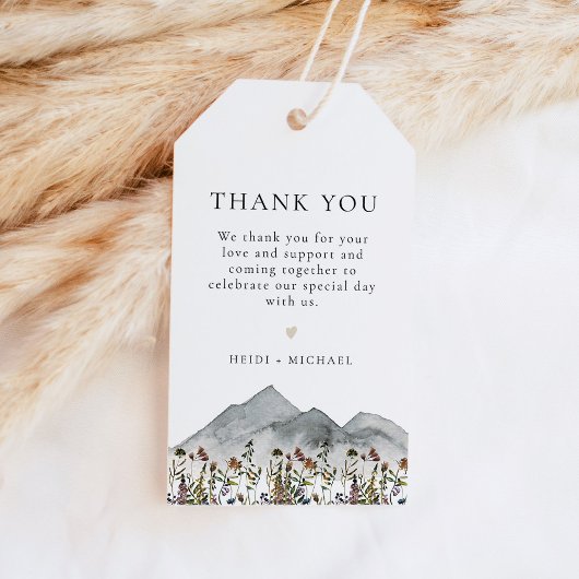 Étiquettes-cadeau HEIDI Boho Aquarelle Fleur sauvage Mountain Favori