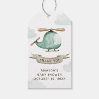 Hélicoptère aquarelle | Garçon Baby shower Merci