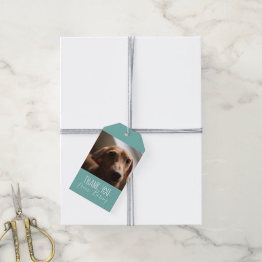 Étiquettes-cadeau Helper Merci Cadeau avec photos de chiens (Avec de la ficelle)