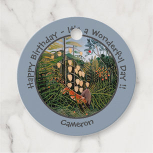 Étiquettes Cadeau Henri Rousseau Tiger & Bull Party Items Collection