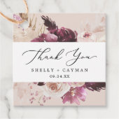 Étiquettes Cadeau Herbe Boho Pampas | Merci de pêche (Devant)