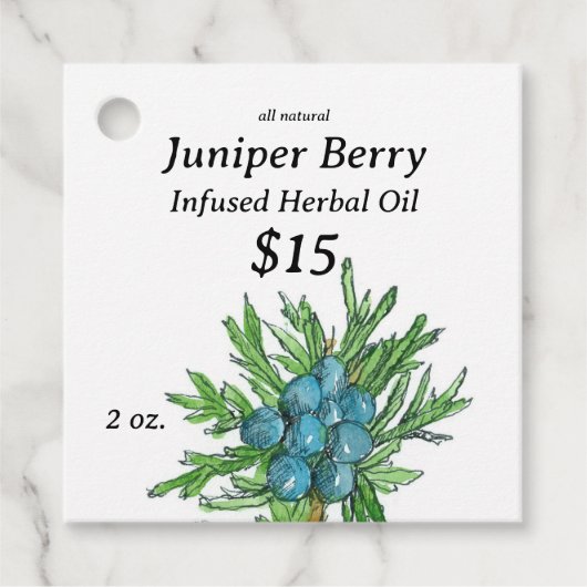 Étiquettes Cadeau Herbes médicinales Juniper Prix des soins de la pe (Devant)
