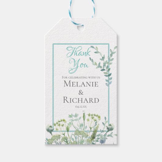 Étiquettes-cadeau Herbes sauvages de printemps Merci Favoriser les é (Devant)