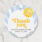 Étiquettes Cadeau Here Comes the Son Baby Shower (Devant)