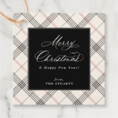 Étiquettes Cadeau HERITAGE | Neutral Tartan Christmas (Devant)