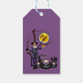 Étiquettes-cadeau Heure de fête d'Halloween en violet (Dos)