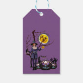 Étiquettes-cadeau Heure de fête d'Halloween en violet (Dos)