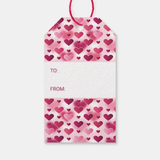 Étiquettes-cadeau Heureuse Sainte-Valentin Aux Coeurs Rose Mignons (Dos)