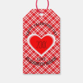 Étiquettes-cadeau Heureuse Sainte-Valentin Avec Coeur - Plaid (Devant)