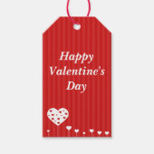 Étiquettes-cadeau Heureuse Sainte-Valentin Beau Coeurs blancs rouges (Devant)