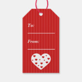 Étiquettes-cadeau Heureuse Sainte-Valentin Beau Coeurs blancs rouges (Dos)