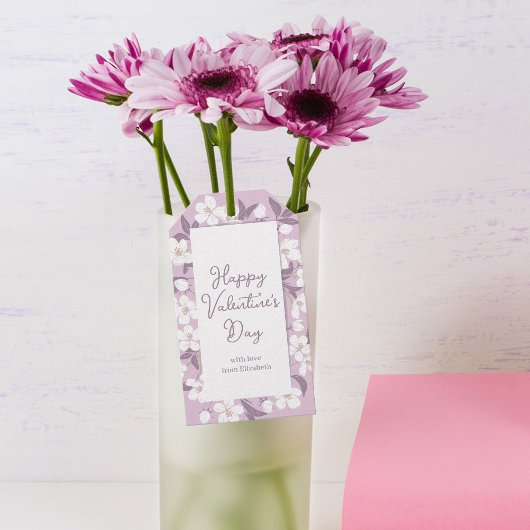 Étiquettes-cadeau Heureuse Sainte-Valentin Chic Pink Floral Party