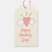 Étiquettes-cadeau HEUREUSE SAINTE-VALENTIN ! Coeur ailé mignon (Dos)