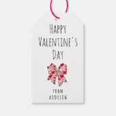 Étiquettes-cadeau Heureuse Sainte-Valentin Coquette Bow Coeur Motif (Devant)
