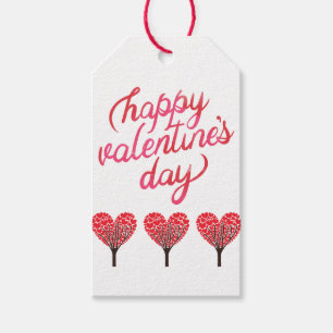 Étiquettes-cadeau Heureuse Sainte-Valentin de l'arbre cardiaque