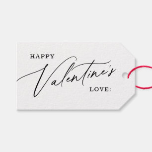 Étiquettes-cadeau Heureuse Sainte-Valentin de script élégant moderne
