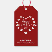 Étiquettes-cadeau Heureuse Sainte-Valentin des Coeurs Blancs mignons (Devant)