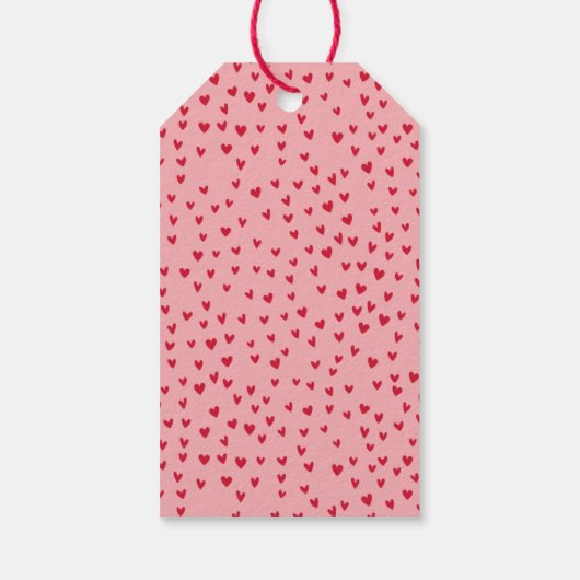 Étiquettes-cadeau Heureuse Sainte-Valentin des Coeurs rose et rouge  (Dos)