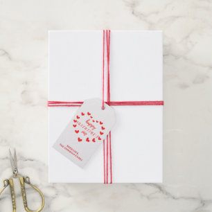 Étiquettes-cadeau Heureuse Sainte-Valentin des Coeurs rouges mignons