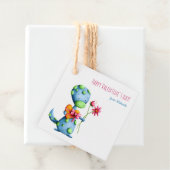Étiquettes Cadeau Heureuse Sainte-Valentin Dinosaur Enfants (En situation)